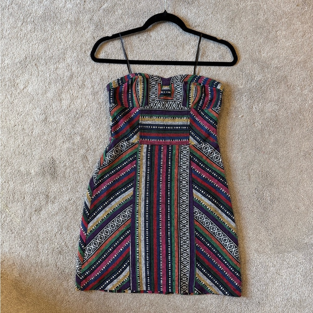 Urban Outfitters Strapless Dress with multi color patterns